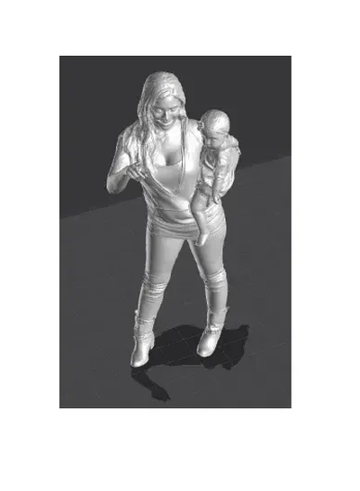 frau mit baby 3d models download creality cloud 3d print model - Mito3D