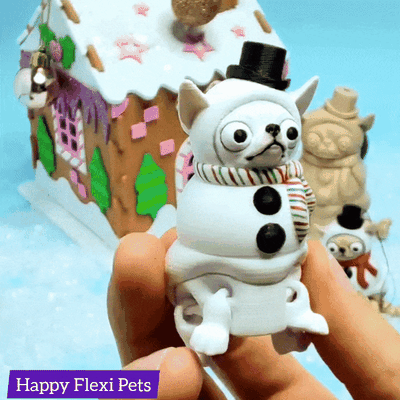 free model - chihuahua snowman christmas collection 3d models download creality cloud mammal 3d print model - Mito3D