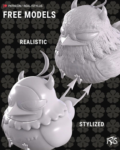 livre nero 3d impressão preto trevo 2 figuras modelos baixar crialidade nuvem vôo animais 3d print model - Mito3D