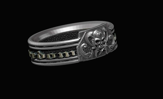 freedom death ring Jewellery 3d print model - Mito3D