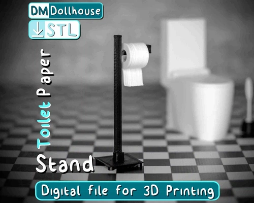 freestanding toilet paper holder & roll 1 12 scale 3d models download creality cloud dolls accessories 3d print model - Mito3D