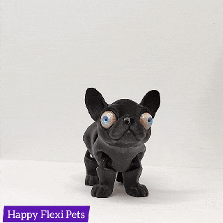 francés buldog picado impresión sitio flexi juguete mamífero 3d print model - Mito3D