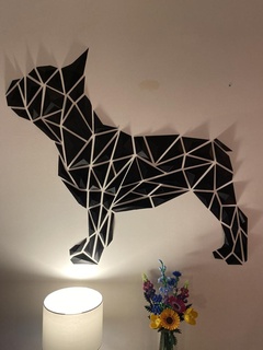 francese bulldog parete arte casa arredamento 3d print model - Mito3D
