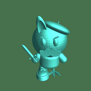 french disguise man Characters 3d print model - Mito3D