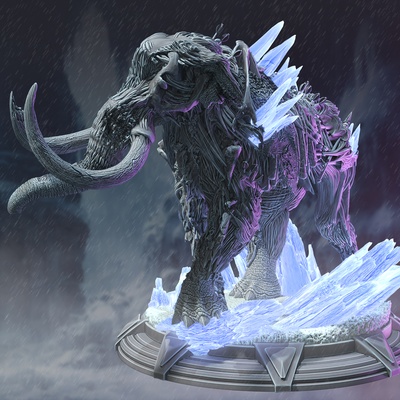 frozen undead mammoth - tjornir 3d models download creality cloud characters 3d print model - Mito3D