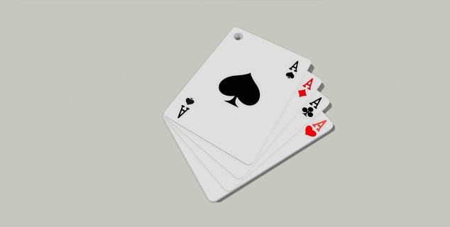 voll Haus Poker Karte Schlüsselbund 3d print model - Mito3D