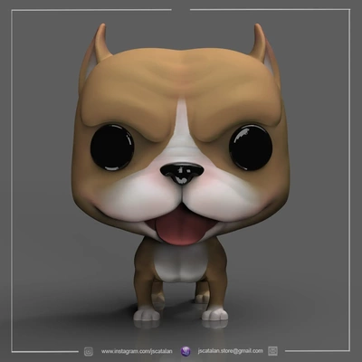 funko köpek v8 pitbull02 3d modeller indir creality bulut 3d print model - Mito3D