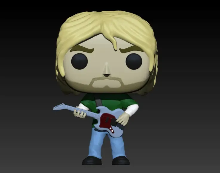 funko kurt cobain nirvana 3d modelli scarica creality nube 3D print model - Mito3D