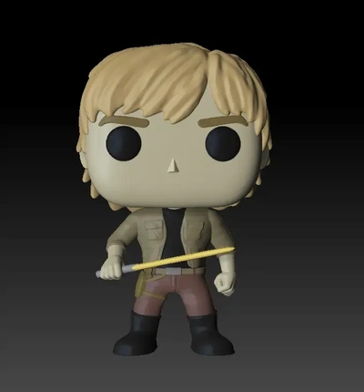 funko lucas skywalker 3d modelos baixar crialidade nuvem 3d print model - Mito3D