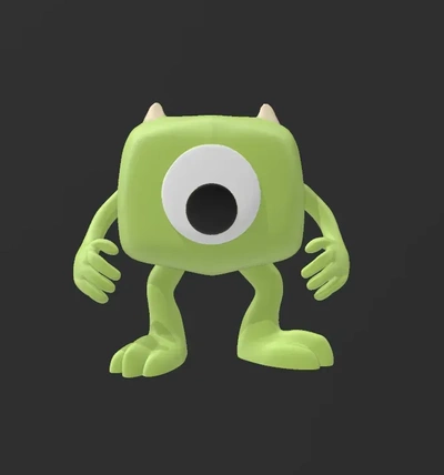 funko pop kopya mike wazowski 3d modeller indir creality bulut 3d print model - Mito3D