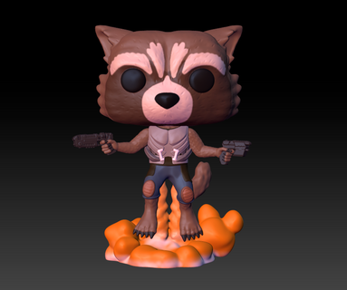 funko cohete mapache guardianes galaxia ficticio caracteres 3d print model - Mito3D