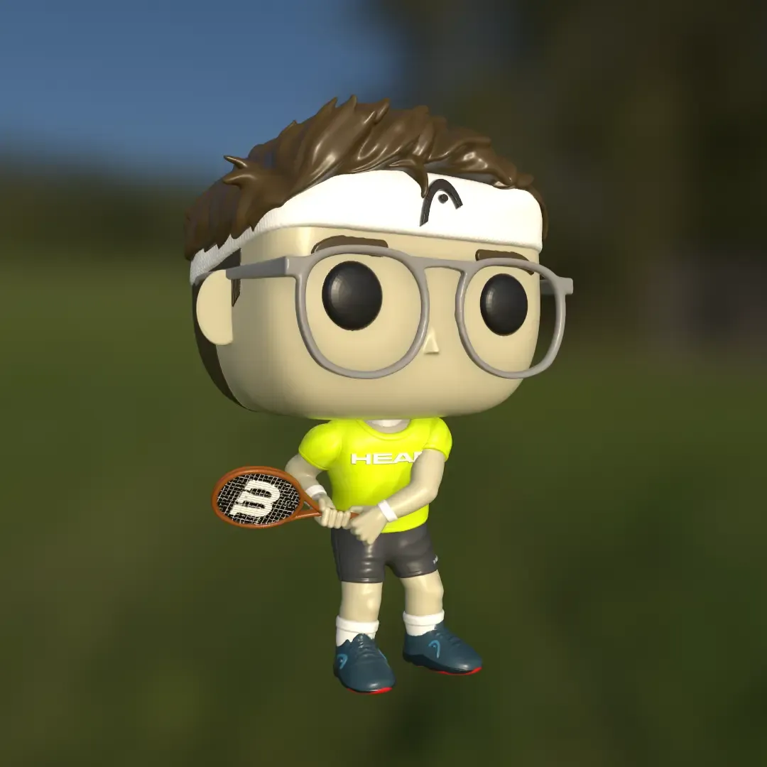 funko joueur tennis 3d modèles télécharger créalité nuage 3D print model - Mito3D