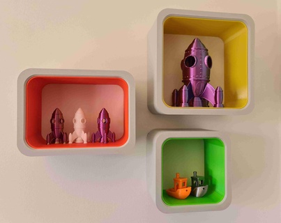 Korkak Kutu raflar çıkarılabilir renk eklemek paket raf 3d modeller indir Creality bulut ev dekor 3d print model - Mito3D