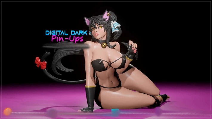 peludo gatinha nekomimi nsfw versão 3d modelos baixar crialidade nuvem 3d print model - Mito3D