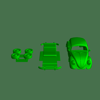fusca vw juguete coches 3d print model - Mito3D