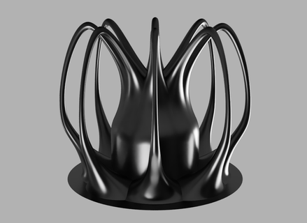 futuristic crown - poly Jewellery 3d print model - Mito3D