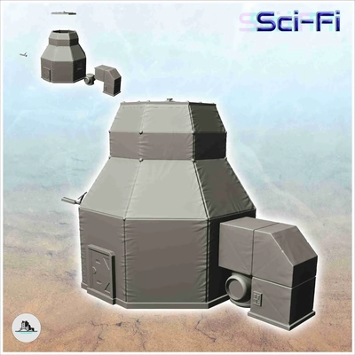 futuristic hexagonal building underground ventilation 3d models download creality cloud 3d print model - Mito3D