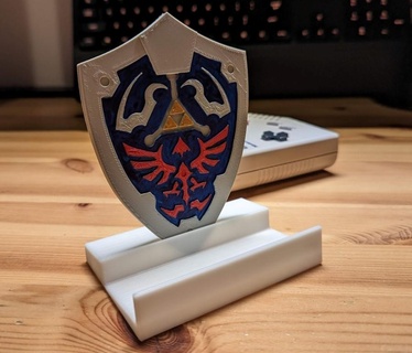 game boy stand removable zelda shield Others 3d print model - Mito3D
