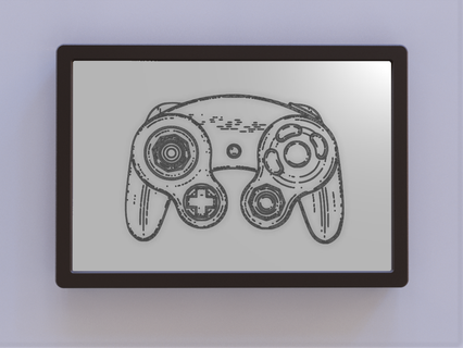 Game Cube controlador patente arte 3d print model - Mito3D