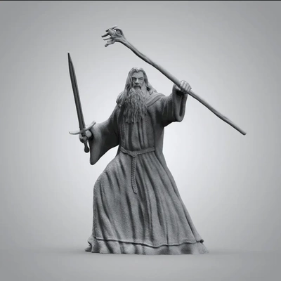 gandalf figura 3d modelos baixar crialidade nuvem 3d print model - Mito3D