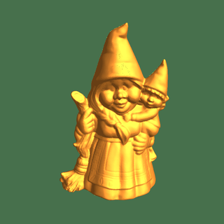 garden gnome baby broom Characters 3d print model - Mito3D