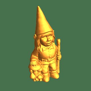 garden gnome female walking stick Characters 3d print model - Mito3D