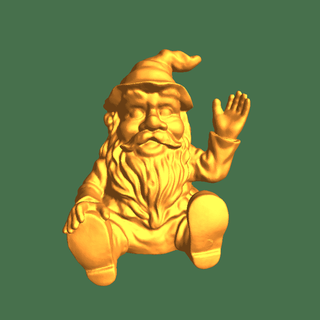 garden gnome waiving Characters 3d print model - Mito3D
