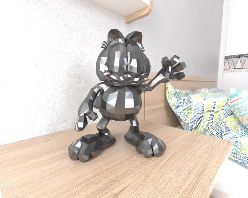 garfield kedi düşük poli 3d modeller indir creality bulut 3D print model - Mito3D