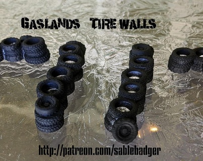 Gaslands pneu paredes veículo partes 3d print model - Mito3D