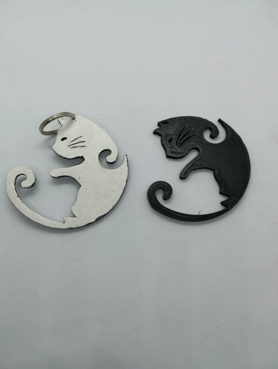 gato ying yang 3d modelos baixar crialidade nuvem 3d print model - Mito3D