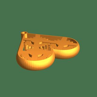 gear heart Jewellery 3d print model - Mito3D