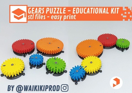 gears puzzle - educational kit Others 3d print model - Mito3D