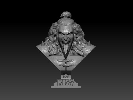 gene simmons - kiss bust Characters 3d print model - Mito3D
