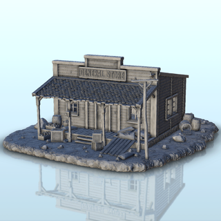 Allgemeines Geschäft Überdachung Terrain Landschaft Westen Western historisch Gebäude 3d print model - Mito3D