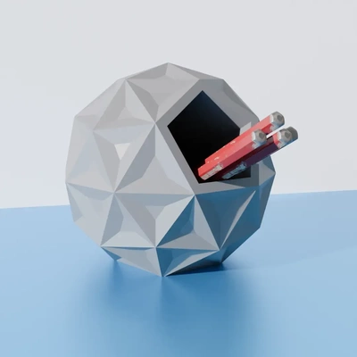 geodesic dome pencil holder 3d models download creality cloud 3d print model - Mito3D