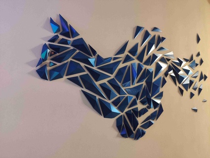 geometrico gatto parete arte casa arredamento 3d print model - Mito3D