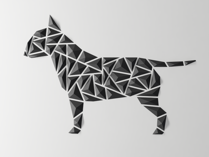 geometrico cane parete arte Toro terrier stile casa arredamento 3d print model - Mito3D