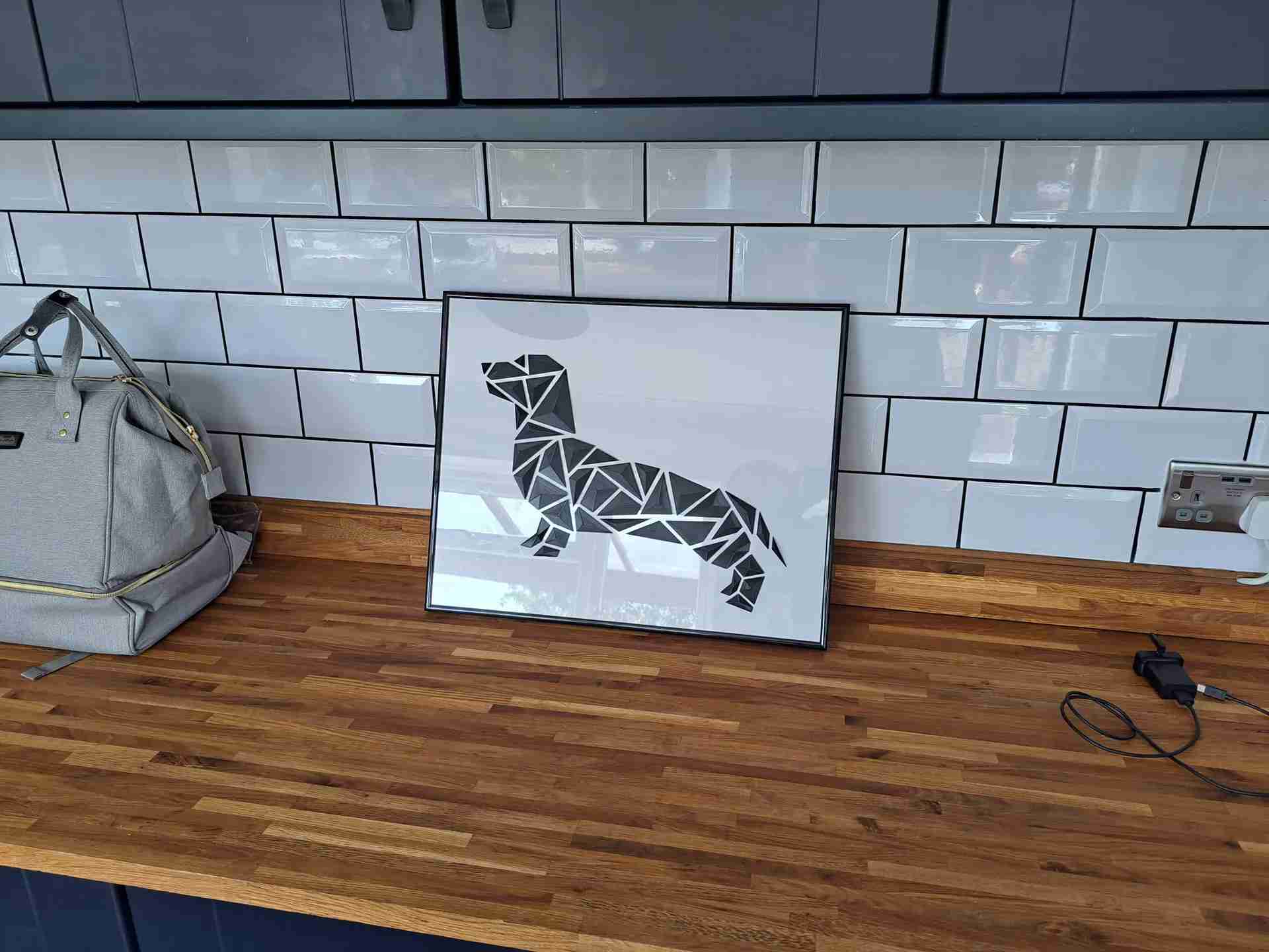 géométrique chien mur art teckel Accueil maison décor 3D print model - Mito3D