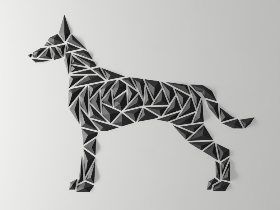 geometrisch Hund Mauer Kunst Malinois Stil Zuhause Haus Dekor 3D print model - Mito3D