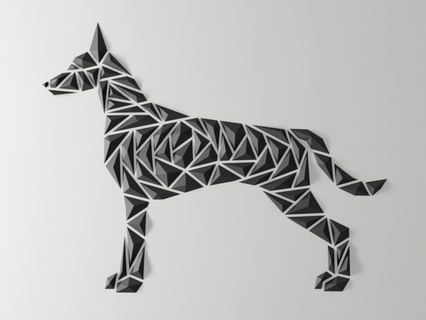 geometrisch Hund Mauer Kunst Malinois Stil Zuhause Haus Dekor 3d print model - Mito3D