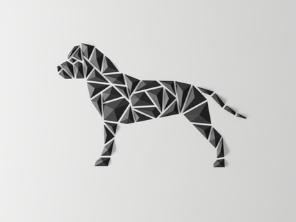geometric dog wall art - staffy-amstaff style Home Decor 3d print model - Mito3D