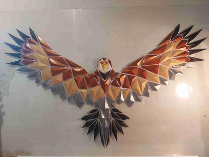 geometric eagle wall art Home Decor 3d print model - Mito3D