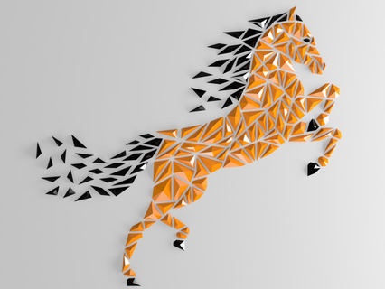 géométrique cheval mur art Accueil maison décor 3d print model - Mito3D