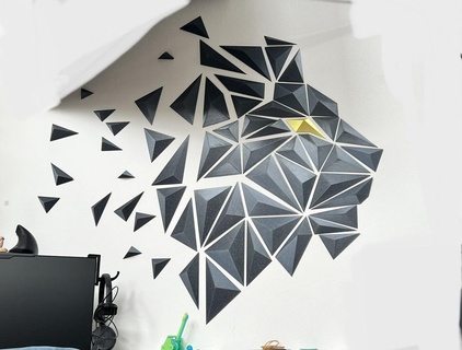 geométrico leão parede arte casa decoração 3d print model - Mito3D