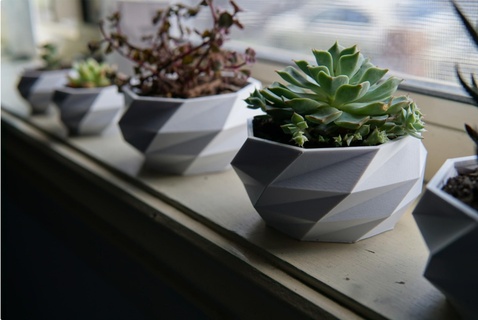 geometric shape flower pot Others 3d print model - Mito3D