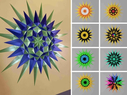 geometric star sun wall design Home Decor 3d print model - Mito3D