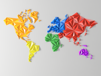 geometric world map Home Decor 3d print model - Mito3D