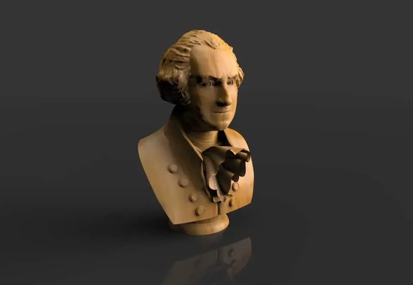 george washington büste 3d modelle download realität wolke 3d print model - Mito3D