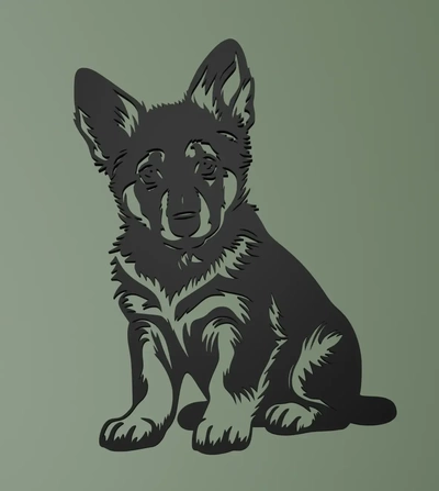 german sheperhead puppy wall art 3d models download creality cloud 3d print model - Mito3D