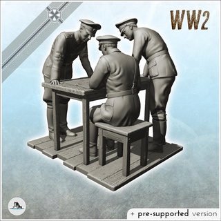 allemand Personnel table carte 12 ww2 terrain figure Hommes 3d print model - Mito3D